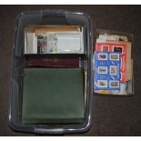 WORLD STAMPS in a plastic tub, various albums including GB, loose in shoe boxes etc.