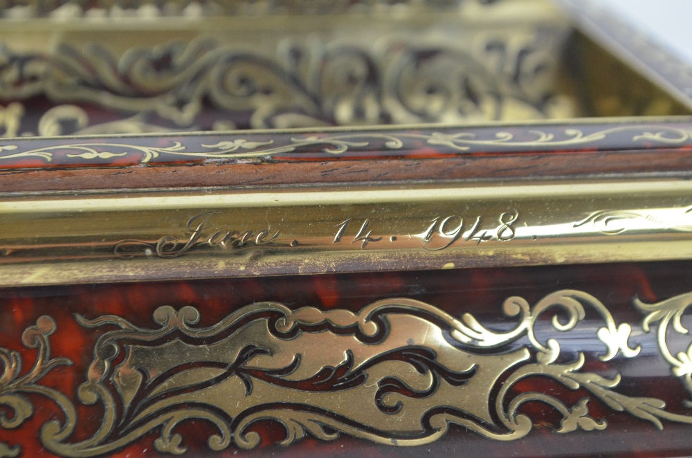 A 19th century Boulle work ink standish, - Image 7 of 7