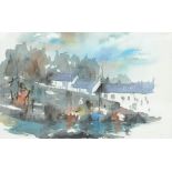 D SCOTT-MARTIN; watercolour, 'Impression-Dunure', signed and dated 1974, inscribed verso, 32 x 53cm,