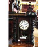 An oak wall clock,