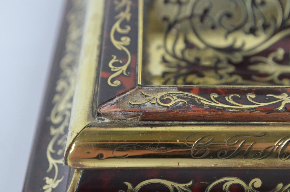 A 19th century Boulle work ink standish, - Image 3 of 7