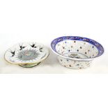 A 19th century Chinese porcelain Famille Rose trilobed footed bowl painted in enamels with floral