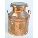 A copper South Coast Dairies Ltd milk churn 'Trowbridge' to the lid, height 47cm.