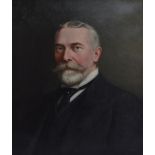 ATTRIBUTED TO MATTHEW BRADY (1822-1896); oil on canvas, portrait study of a gentleman,