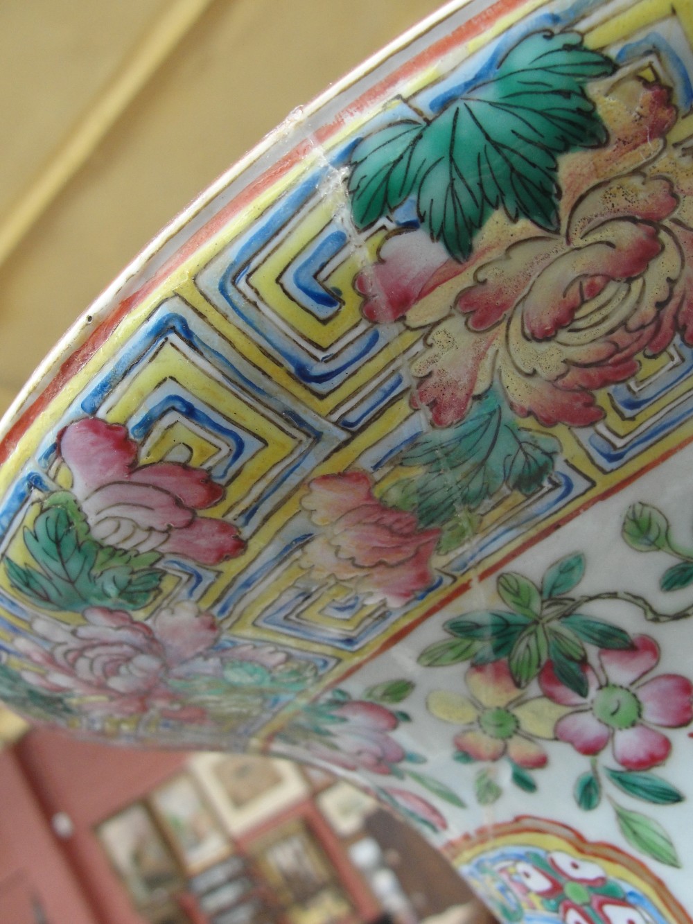 A very large 19th century Chinese Canton Famille Rose baluster vase with flared rim and twin gilt - Image 3 of 10