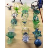 A collection of 19th century and 20th century glass baskets including vaseline, carnival,