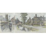 COLIN WARDEN; watercolour, 'The Stockport Market', signed, 59 x 41cm and another by the same artist,