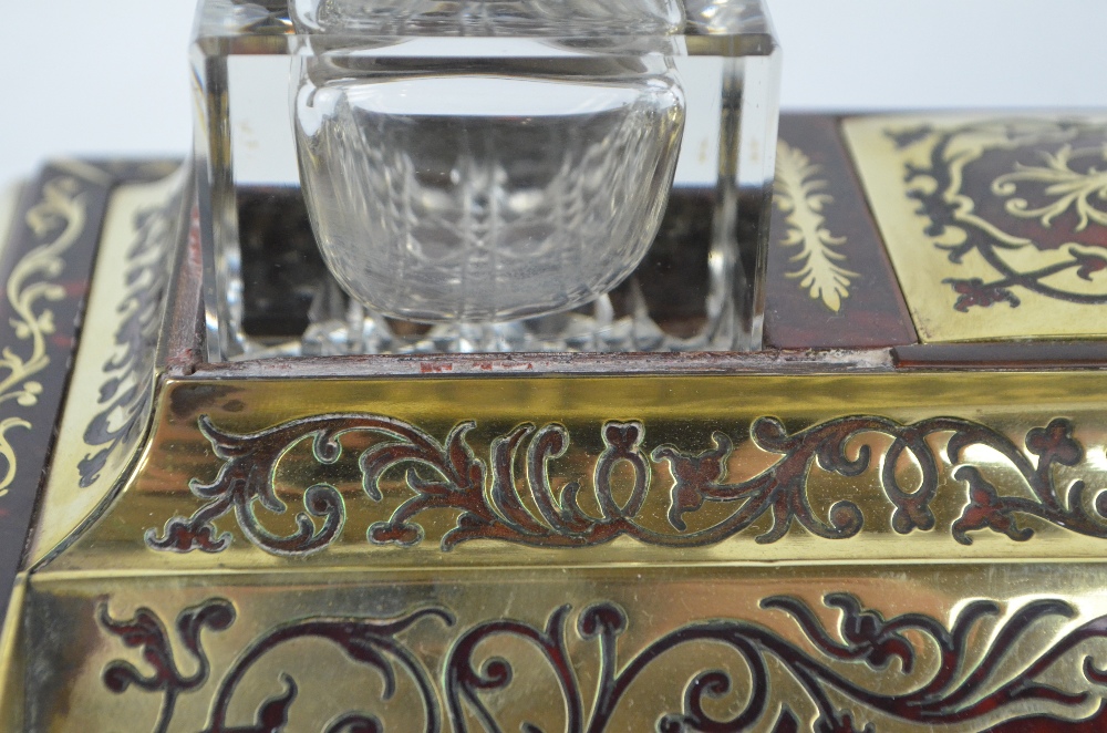 A 19th century Boulle work ink standish, - Image 4 of 7