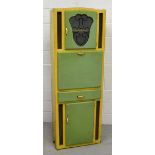 A Prestige 1940s painted yellow and green kitchen larder,