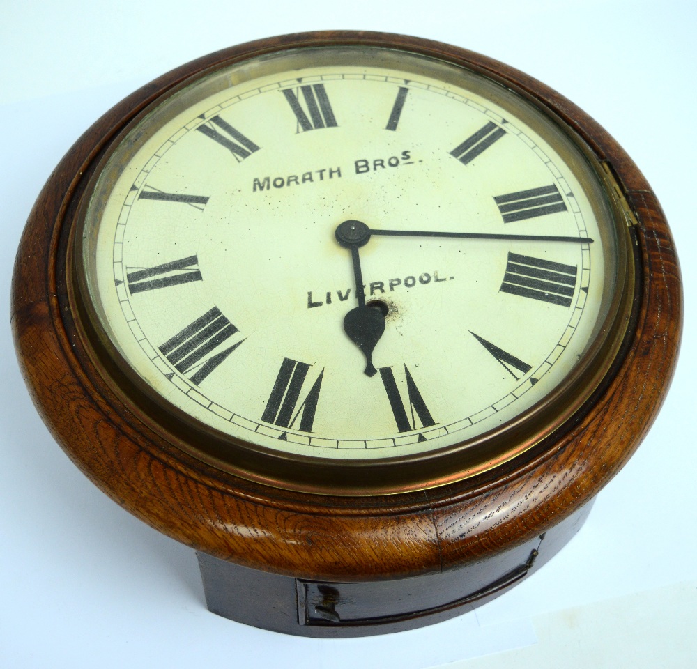 Morath Bros; a late 19th-early 20th century circular wall clock,
