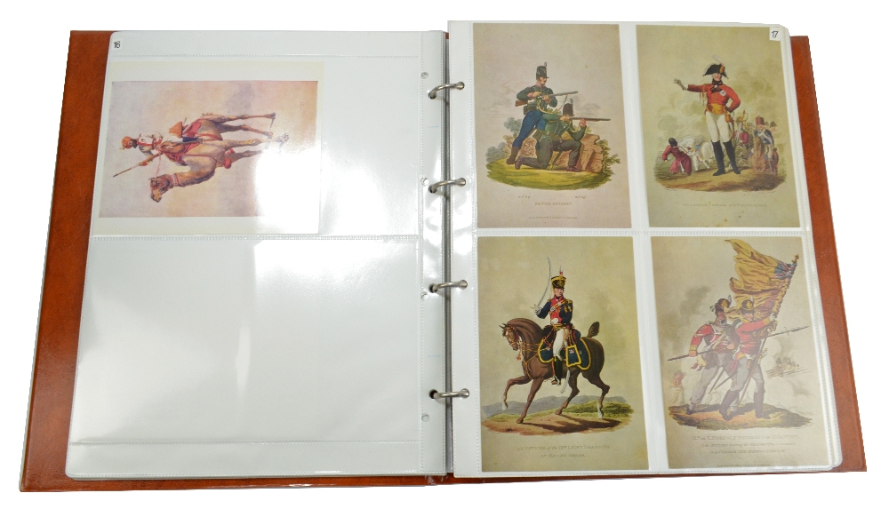 Four folders of British and international military postcards printed with illustrations after - Image 5 of 5