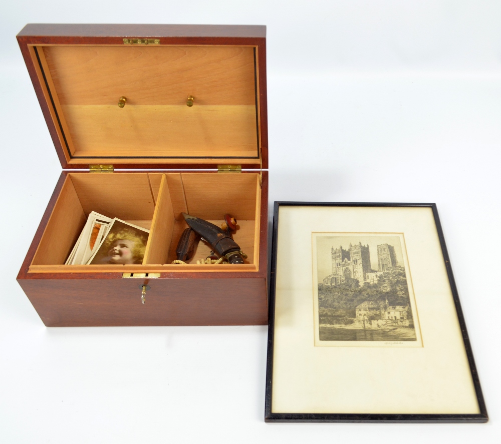 A small group of collectors' items to include a mahogany humidor,