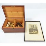 A small group of collectors' items to include a mahogany humidor,