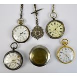 An early 20th century hallmarked silver crown wind open face pocket watch,