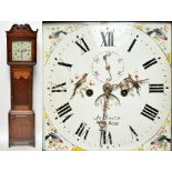 A 19th century oak and inlaid mahogany longcase clock,