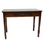 A 20th century single drawer side table raised on square sectioned legs, width 103cm.