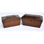 A Victorian mahogany sarcophagus tea caddy, width 30.