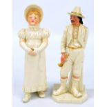 A Royal Worcester figure of a moustachioed gentleman holding his horn in right hand,