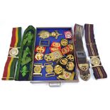 A collection of British and international militaria to include Gordon Highlanders (Egypt and India)