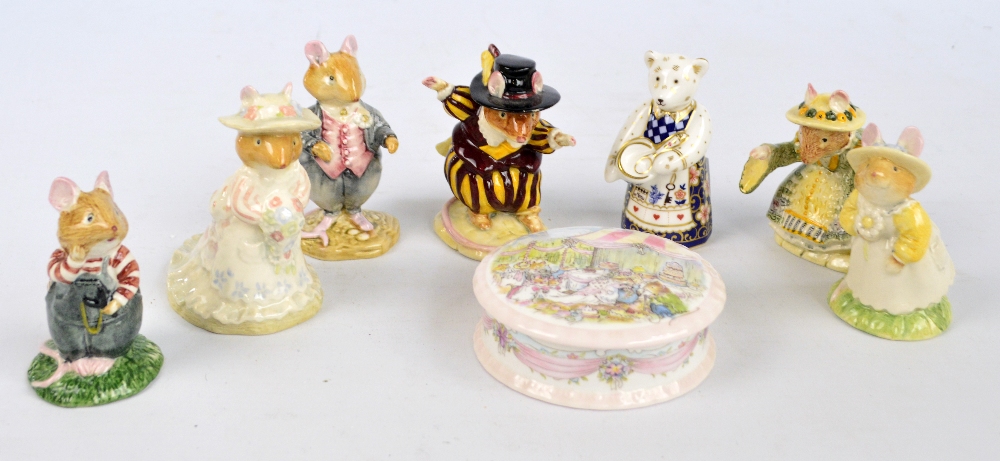 Six Royal Doulton 'Brambly Hedge' gift collection characters to include 'Dusty Dogwood' and