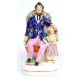 A mid-19th century Staffordshire figure group 'Prince Albert and Prince of Wales', circa 1843,