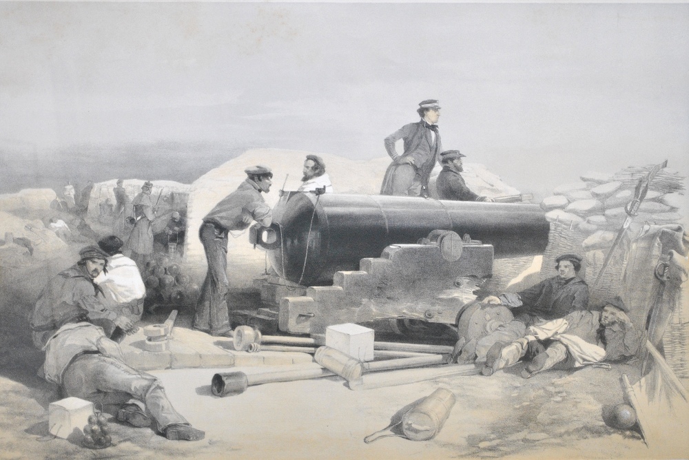 A set of five mid-19th century military engravings 'Sebastopol From The Sea', 'Russian Rifle Pit', - Image 2 of 3