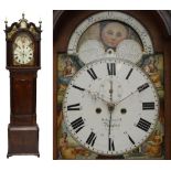 A 19th century mahogany and inlaid longcase clock with domed hood,