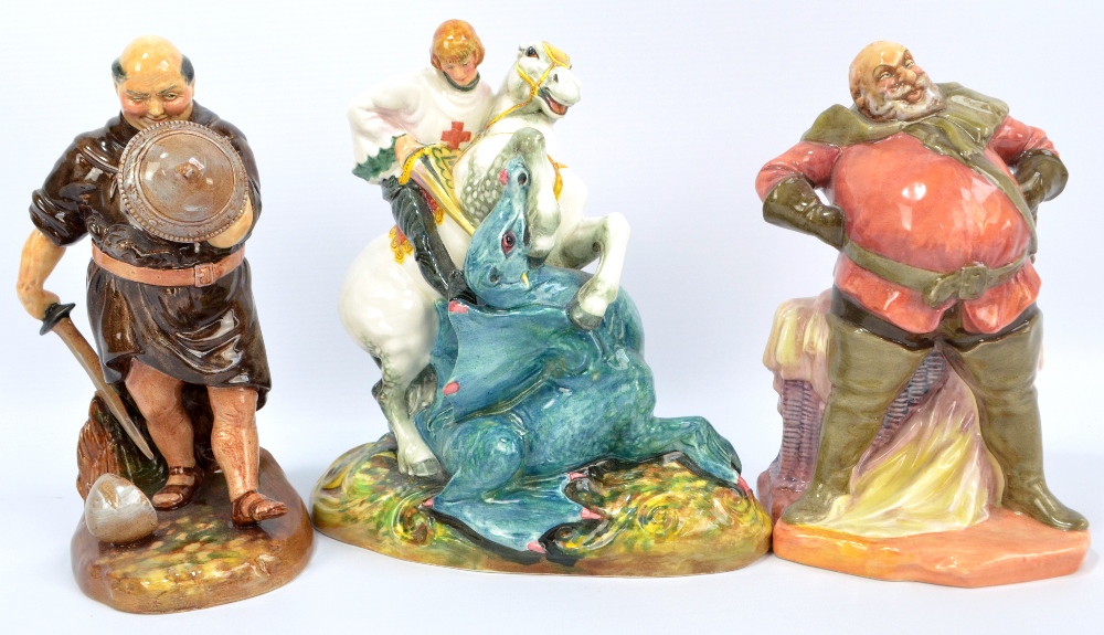 Three Royal Doulton figures, HN2143 'Friar Tuck', HN2054 'Falstaff',