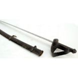 A 19th century heavy cavalry officer's sword with steel hilt,