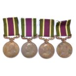 Four bronze Tibet Medals (1905); S. & T. Corps, variously named.