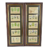 A set of Player's 'Hints on Association Football' cigarette cards mounted in two double sided