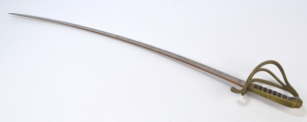 A 19th century sword with wire bound grip,