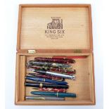 A group of vintage fountain pens to include Parker,