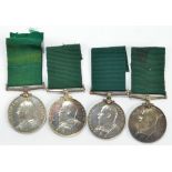 Four Volunteer Long Service Medals (one Victoria, three Edward VII); 1st, 2nd and 5th V. B. A. & S.