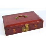 A Victorian Moroccan leather dispatch box impressed and gilt heightened with crowned royal initials