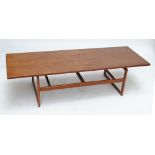 A teak coffee table.