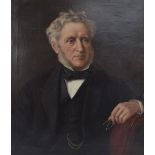 ATTRIBUTED TO MATTHEW BRADY (1822-1896); oil on canvas, portrait study of a gentleman,