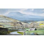 JAMES A HURLEY; mixed media, 'Ribble Valley - Lancashire', signed,