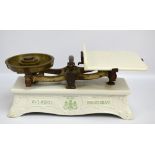 A rare set of Victorian creamware scales inscribed 'W & T Avery Ltd,