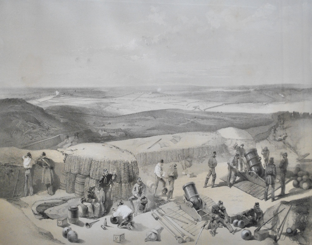 A set of five mid-19th century military engravings 'Sebastopol From The Sea', 'Russian Rifle Pit', - Image 3 of 3