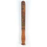 A Victorian truncheon with painted decoration, 'W & F Regents Park', numbered 12, length 38cm.