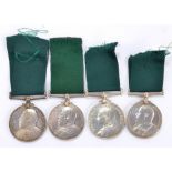 Four Volunteer Long Service Medals (one Victoria, three Edward VII); 3rd, 4th, 5th and 7th V. B. A.