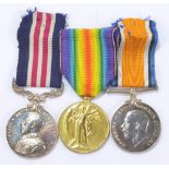 Military Medal and WWI War and Victory Medals; (5/) Arg. & Suth'd. Hdrs.