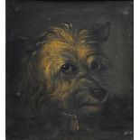 WC (19th century); oil on canvas, study of a Scottish terrier, unsigned, inscribed verso, 25 x 20cm,