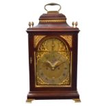 A good George III mahogany and brass detailed repeating bracket clock,