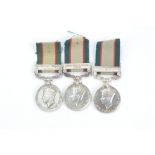 Three India General Service Medals, North West Frontier 1936-37 bars; A. & S. H., 2979156 Pte. W.