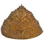Fifth Royal Irish Lancers helmet plate with battle honours for Bleinheim, Suakin 1885,