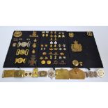 A collection of militaria to include two named bed plates for Grenadier Guards and Prince of Wales