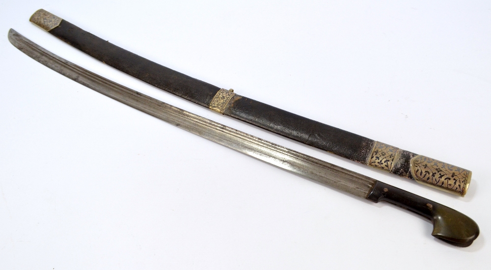 A 19th century European sword with horn handle,