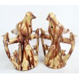 An unusual pair of 19th century treacle glazed bird whistles,